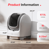 large cat litter box product size information