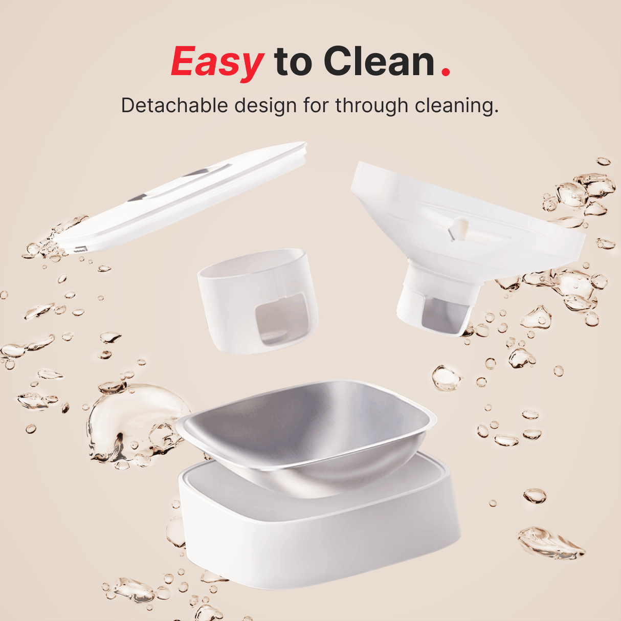 Detachable simple design and easy to clean within minutes